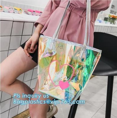 China bolso transparente del pvc del bolso popular del banco, bolso de la playa del PVC del PVC Tote Bag Shoulder Handbag Transparent, vagos casuales de la playa en venta