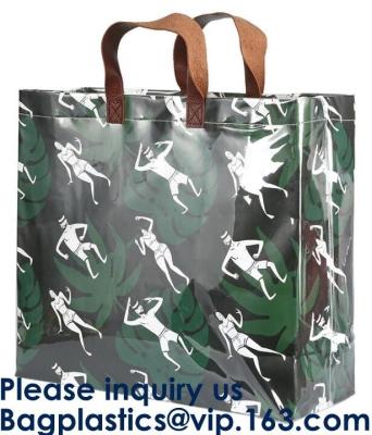 China Manija de cuero promocional biodegradable Tote Bag del PVC Tote Waterproof Craft Paper Bag del bolso de la Tres-capa de BAGEASE en venta