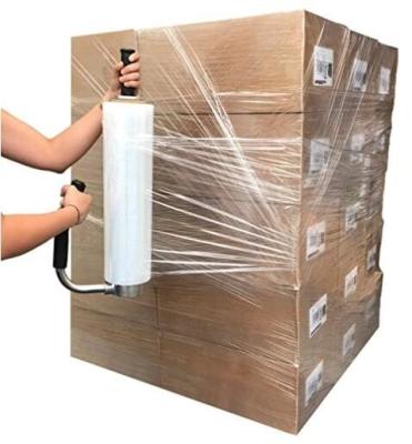 China Hand Bundling Stretch Film Extended Core Handle Stretch Film Wrap, Heavy Duty Shrink Wrap Roll Furniture, Moving, Box for sale