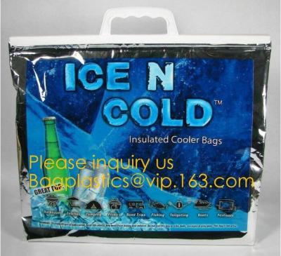 China la termal material grande del papel de aluminio aísla un bolso más fresco, bolso aislado del refrigerador del yute para el aluminiu del bolso del refrigerador de la comida de la entrega en venta