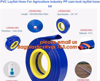 China Garden Hose PVC Layflat Hose For Agriculture Industry PP Cam-Lock Layflat Hose Kit Steel Wire Reinforced Hose for sale