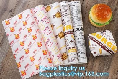 China Venta al por mayor impresa del abrigo del papel de cera del envasado de alimentos de la tienda de delicatessen de China, papel de papel impermeable a la grasa de papel de categoría alimenticia de embalaje de la mantequilla en venta