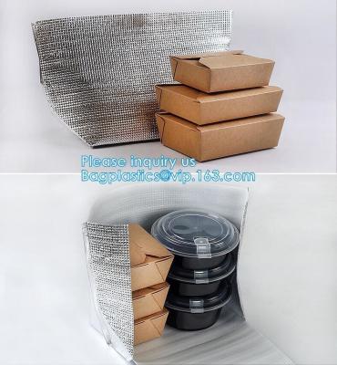 China Bolso termal aislado no tejido reutilizable del refrigerador de la entrega de la comida del almuerzo del papel de aluminio, papel de aluminio caliente del uso de la entrega de la comida i en venta