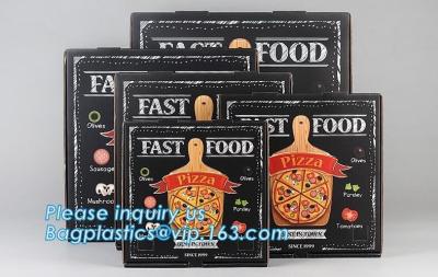 China Caja acanalada de papel del plegado en abanico de la pizza del arte de encargo, paquete de encargo del bagease de las cajas de papel de Kraft de la pizza de la caja del acondicionamiento de los alimentos del almuerzo en venta