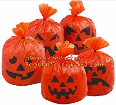 China Bolsos del césped y de la hoja de Halloween para la decoración al aire libre de Halloween, RESPLANDOR DE LUJO EN la hoja de la calabaza/el césped/la yarda OSCUROS de bageas de los bolsos en venta