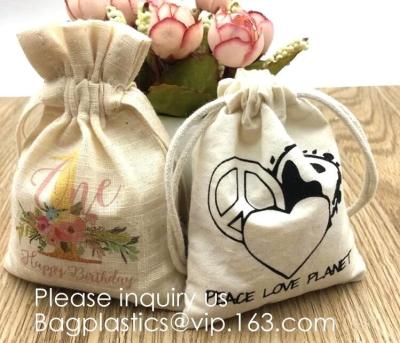 China Bolso personalizado de la muselina del algodón del lazo para la joyería, bolsa doble Snowma lindo de la invitación del regalo del lazo del bolso de la invitación de la Navidad en venta