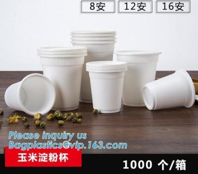 China Taza disponible biodegradable del almidón de maíz 6OZ, envase de comida biodegradable de maíz del almidón de la taza del vajilla respetuoso del medio ambiente del partido en venta