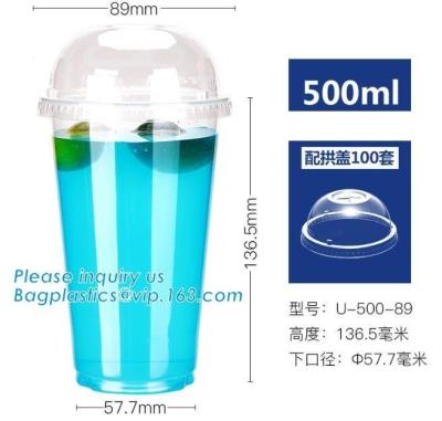 China taza plástica impresa disponible del helado/tapa biodegradable blanca/negra de la taza fría de la bebida, de CPLA de la taza, Pla biodegradable Co del 100% en venta