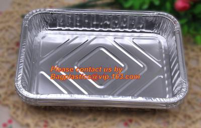 China envase disponible más grande que lo normal de la hoja de la comida de la bandeja de la tienda de delicatessen del papel de aluminio del rectángulo para los envases de la hoja de la comida para llevar con la tapa en venta