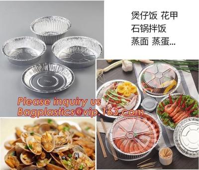 China Los envases disponibles redondos del papel de aluminio para el acondicionamiento de los alimentos, comida rectangular disponible de abastecimiento del papel de aluminio contienen en venta