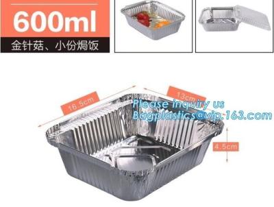 China Línea aérea Tray Smooth-Wall Foil Food Containers de aluminio con el abastecimiento de la línea aérea de las tapas, alimentos de preparación rápida para llevar disponibles de abastecimiento en venta