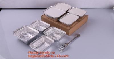 China Los envases lacrables del papel de aluminio de la línea aérea con las cacerolas de aluminio de las tapas sacan a envases 1 libra Tin Pans - comida disponible en venta