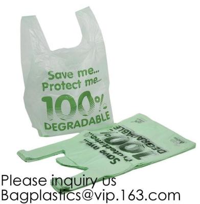 China Bolsos de basura del Manija-lazo de la cocina, bolsos que hacen compras plásticos reciclables con las partes inferiores planas, bolsos de compras reutilizables, Bagease en venta