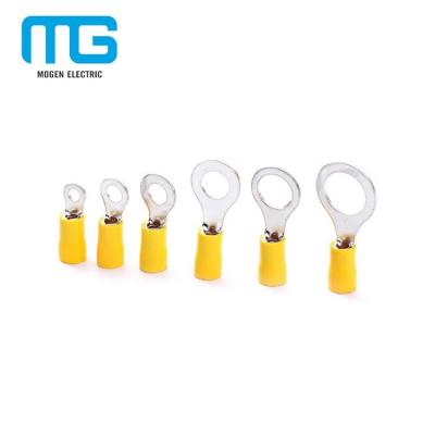 China Electrical Ring Insulated Terminal Yellow Black Blue Red Copper Crimp Ring Connector PVC Ring Terminals for sale