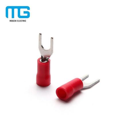 China Connecting to PVC SV1.25 eletrical insulated electric shovel terminal fork supports crimp connectors for sale