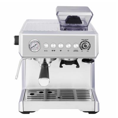 China Hotel 3 In 1 Italian Commercial Electric Coffee Machine Maker Aluminum Die Cast Housing With Grinder for sale