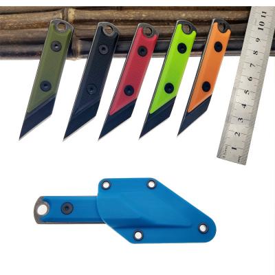 China Non-Changeable Fixed Blade Utility Knife 3Cr13 Steel Multi  EDC tool ABS non-slip handle Carton Cutter Paper Camping Tool Necklace knife Case for sale