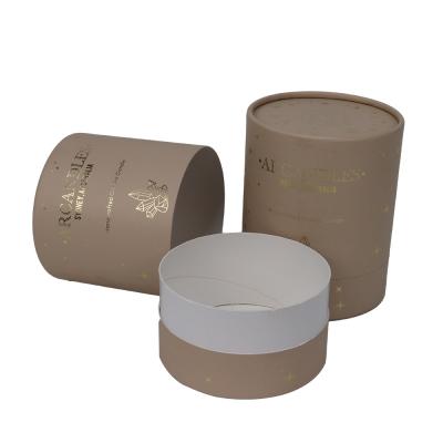 China Recyclable Containers Round Box Recycled Paper Tube Material Custom Printing Candle Jar for sale