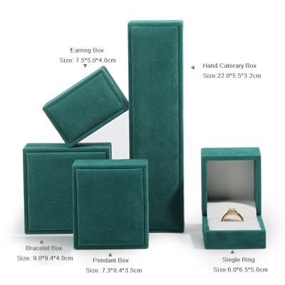 China Custom Made Logo Velvet Jewelry Case PU Leather Jewelry Box for Ring Earring Necklace for sale