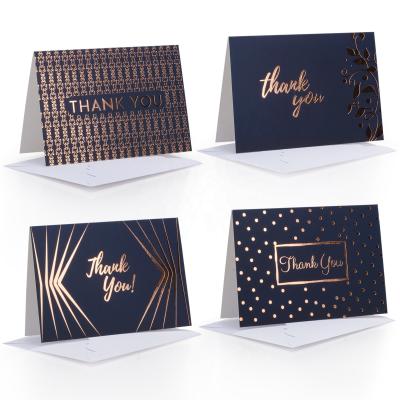 China Europe Business Thank You Card Gold Foil, Four Assorted Designs 40 Cards with 4 x 6 inch Envelopes Greeting Gift Certificates for sale