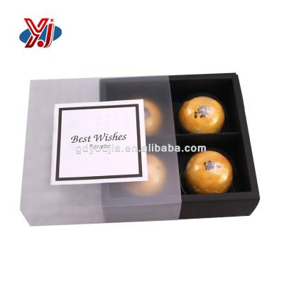 China Handmade Candy Macarons Chocolate Box Packaging Sliding Drawer Box With Clear PVC Window for sale