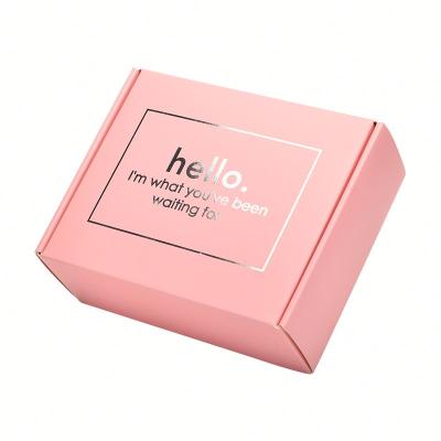 China Recyclable Custom Logo Rose Color Cosmetics Corrugated Free Sample Courier Shipping Box for sale