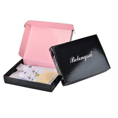 China Hair Pack Flat Pack Folding Makeup Products Recyclable Wholesale Shipping Carton With Logo Apparel Pink Gift Box for sale