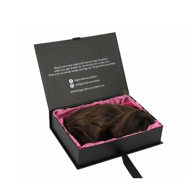 China Recyclable Luxury Custom Hair Extension Packaging Boxes With Ribbon for sale