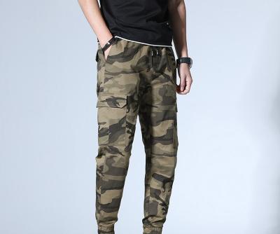 China Hip Hop Sporty Casual Fashionable Harem Anti-wrinkle Slim Hip Pants With Drawstring Camouflage Cargo Pants For Men for sale