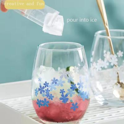 China Lovely Tea Cup Home Personality Sublimation Viable Creative Japanese Reusable Clear Magic Color Changing Glass Cups for sale