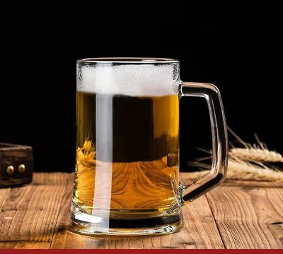 China Household Viable Transparent Large Color Changing Glass Beer Logo Beer Magic Drinking Magic Wine Mug With Handle for sale