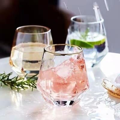 China Nordic creative glass cups viable simple and transparent glass cup with six edges household heat-resistant beverage glass cups for sale