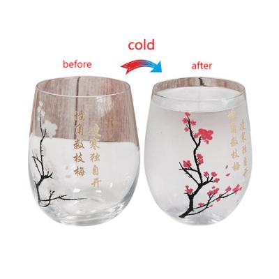 China Hot Selling Viable Water Mugs Logo Magic Beer Mugs Transparent Custom Funny Color Changing Glass Mugs for sale