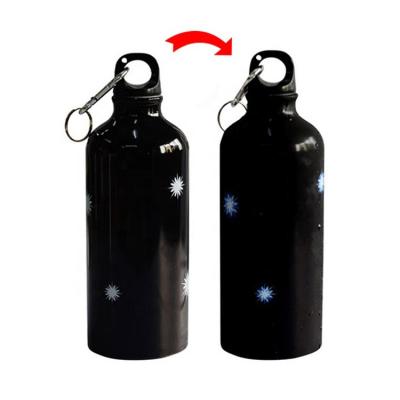 China New Viable Gift Creative Color Changing Stainless Steel Outdoor Sports Single Layer Water Bottle With Logo for sale