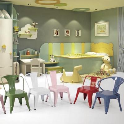 China SEB OEM Environmental Modern Iron Metal Cooling Colorful Dining Chair For Kids And Children for sale