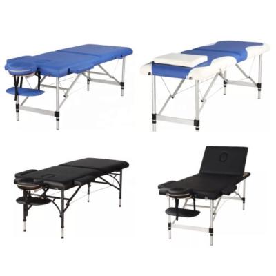 China SEB 2022 Portable Folding Space Saving Hot Selling 2 Section Folding Portable Lightweight Aluminum Massage Tables And Beds for sale