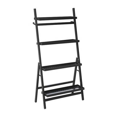 China (Size) SEB OEM Metal Adjustable Home Office Black 4 Tier Display Folder Shelf Magazine Rack Holder for sale