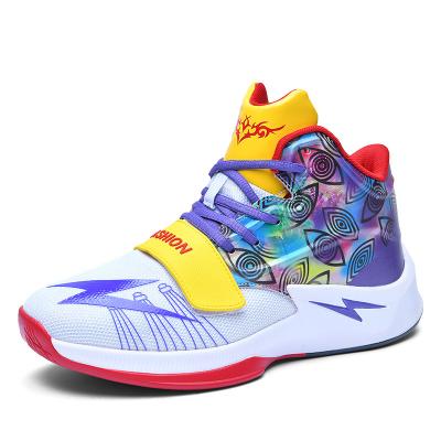 China Fashion Trend Stylish Fly Knit Basketball Shoes Durable Basketball Shoes Breathable Men Sports Shoes for sale