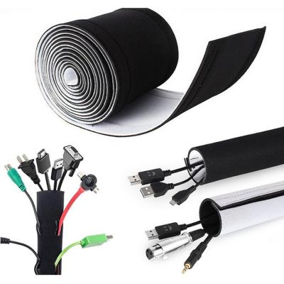 China Electronic Submersible Magic Type Cable Cover Tube Sleeve Storage Neoprene Wire Hood Strip Protective Sleeve for sale