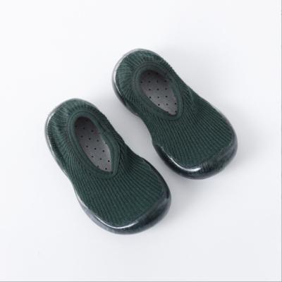 China Breathable 100% Cotton Rib Knitted Anti Slip Baby Shoe Booties Unique Rubber Baby Shoe Socks for sale