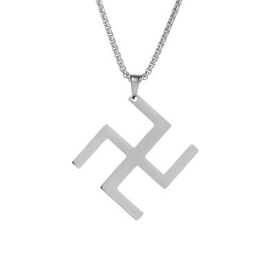 China Men and women hiphop tide stainless steel sweater necklace long swastika tide single pendant FASHIONABLE national all-match pendant jewelry for sale