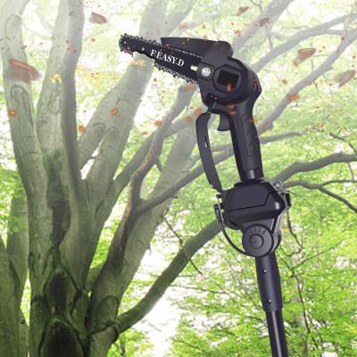 China Anti-Skid 4inch 6inch Mini Chainsaw Extension Pole Chain Saw Battery Operated Cordless Pruning Electric Pole Saw Telescopic for sale