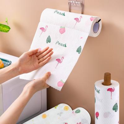 China Lazy Stocked Kitchen Cleaning Nonwoven Universal Towel Paper Disposable Lazy Cloth with Detergent Cleaning Non-Stick Wiping Cloth for sale