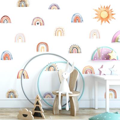 China Waterproof+Eco-friendly Rainbow Sun Wall Stickers For Kids Bedroom Porch Living Room Decoration Wall Home Decals for sale