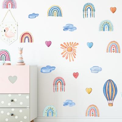 China Waterproof+Eco-friendly Rainbow Love Clouds Sun Wall Decal For Kids Room Bedroom Living Room Porch Decoration Home Wall Sticker for sale