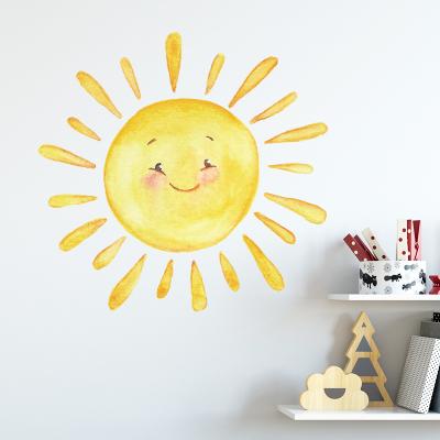 China Waterproof+Eco-friendly Sun Cartoon Painted Wall Decal for Kids Baby Room Nursery Bedroom Decoration Home Wall Stickers for sale