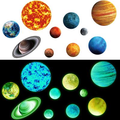 China Luminous WALL STICKER Planet Solar System Wall Sticker For Kids Room Bedroom Nursery Decoration Home Wall Decal for sale