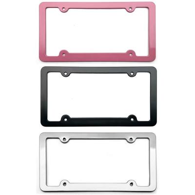 China JDM Blank Sublimation Design Custom Logo Car License Plate Frame USA Canada Car License Plate Frame Holder For Auto Parts for sale