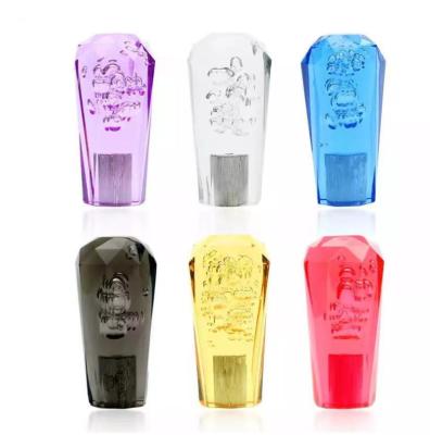 China Popular Crystal Gear Shift Knob Shiny Round Car Shift Knob Automatic Sport Car Auto Parts with Led Light for sale