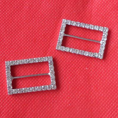 China Rectangular Underwear Textile Accessories 23mm Rhinestone Buckle for sale